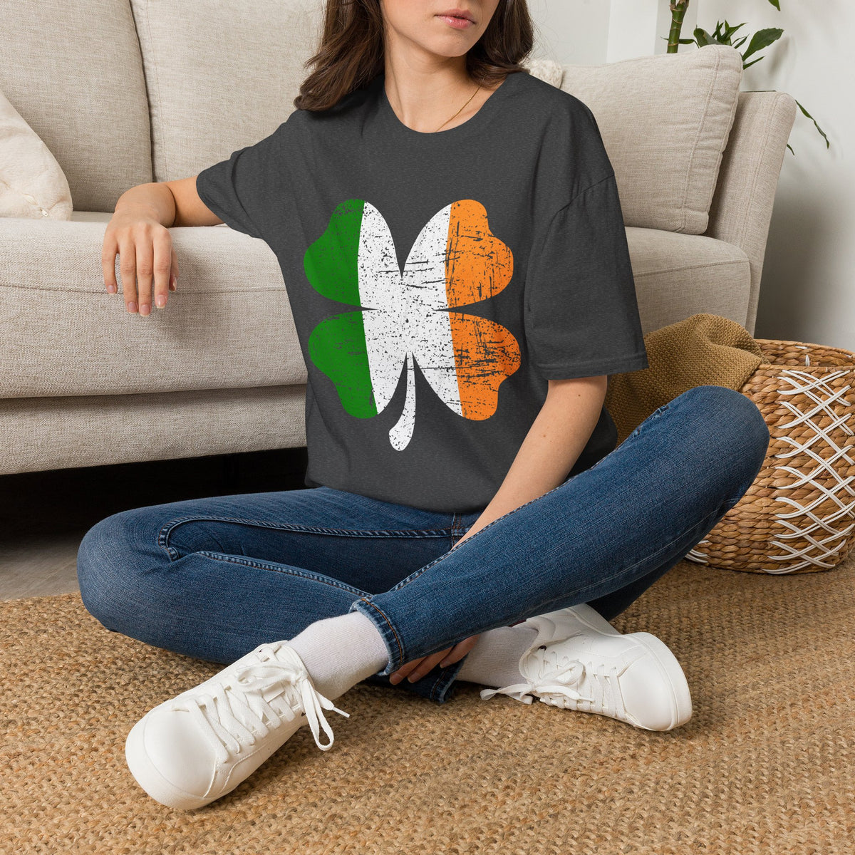 Irish Flag Shamrock Tee