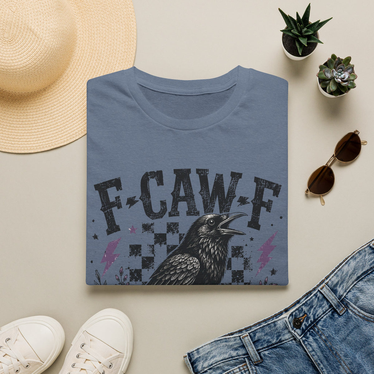 F-CAW-F Gothic Crow Vintage Rock Tee