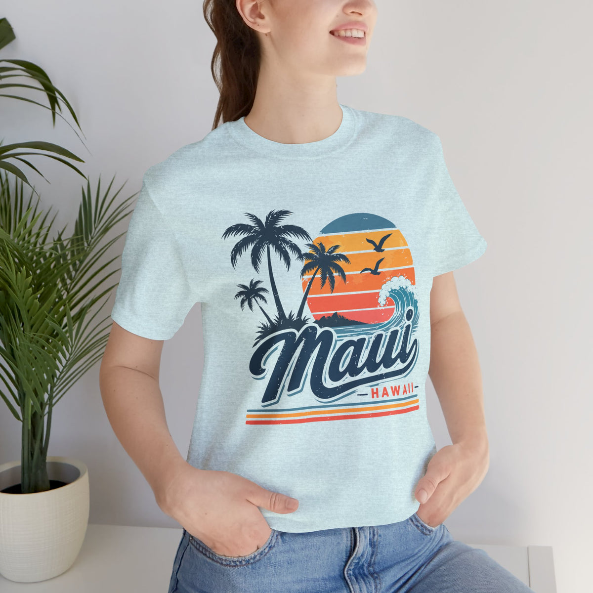 Maui Hawaii Retro Sunset Tee