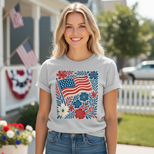 Americana Flag Patriotic T-Shirt – Bella + Canvas Modern Fit