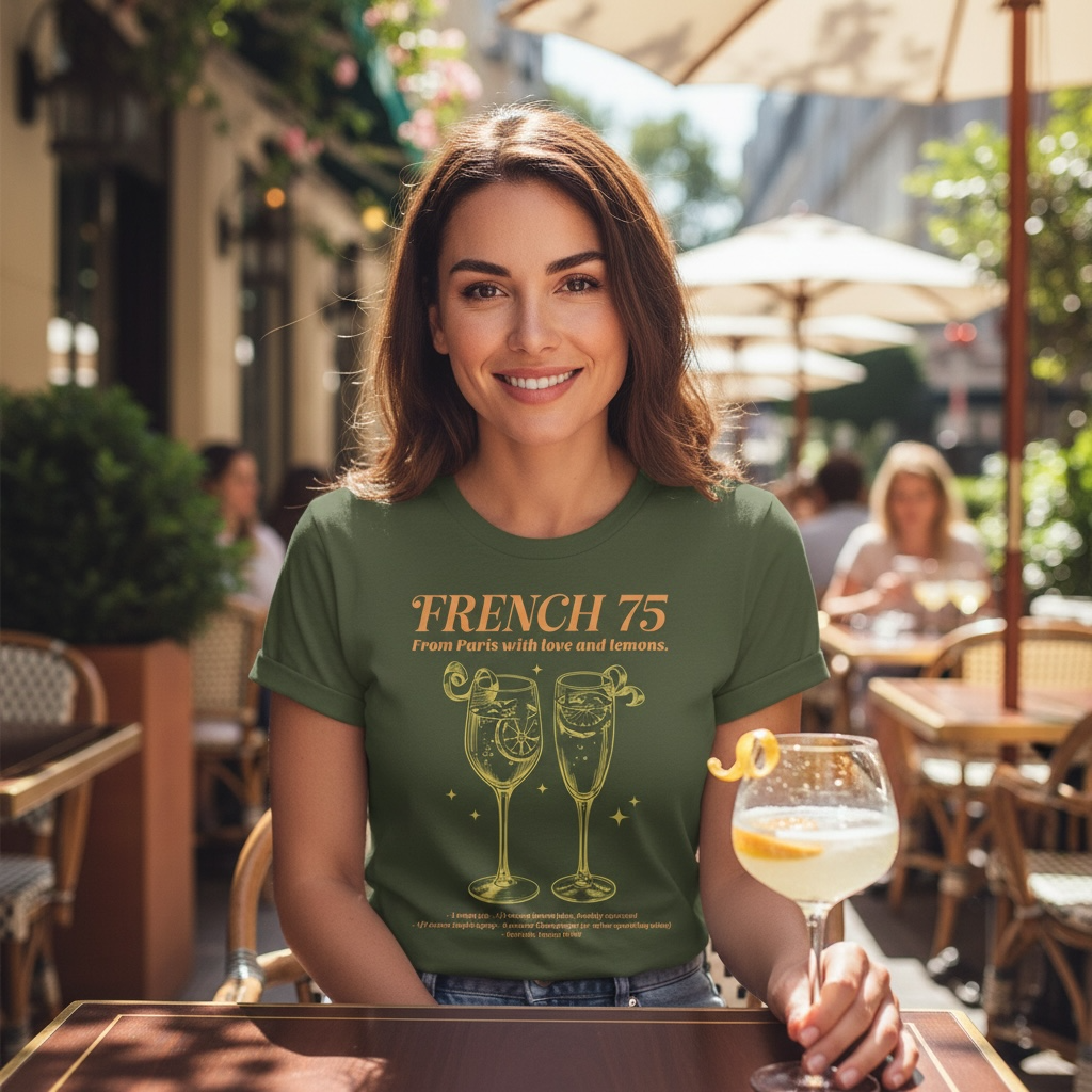 French 75 Champagne T-Shirt – Bella + Canvas Modern Fit
