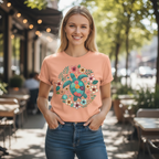 Sea Turtle Tropical Flowers Tee – Bella + Canvas Modern Fit