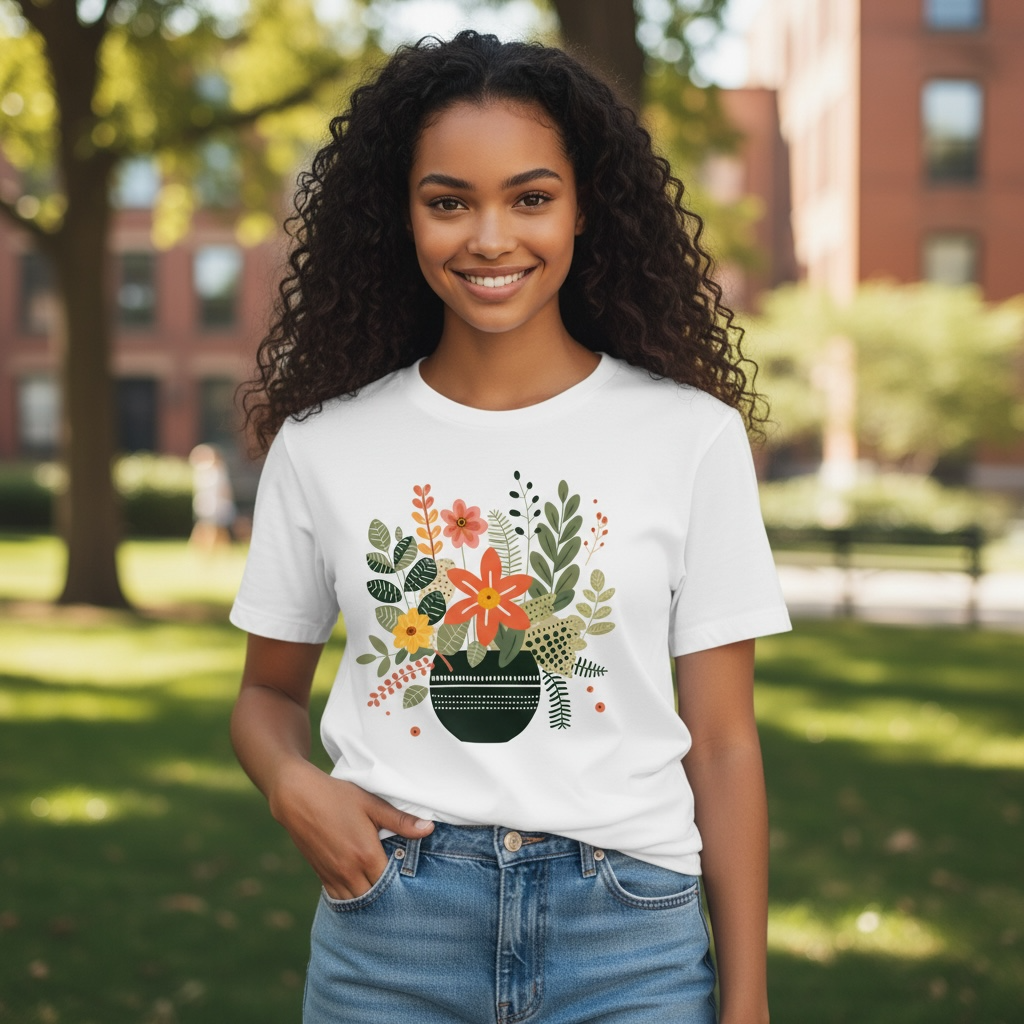 Boho Botanical T-Shirt – Bella + Canvas Modern Fit