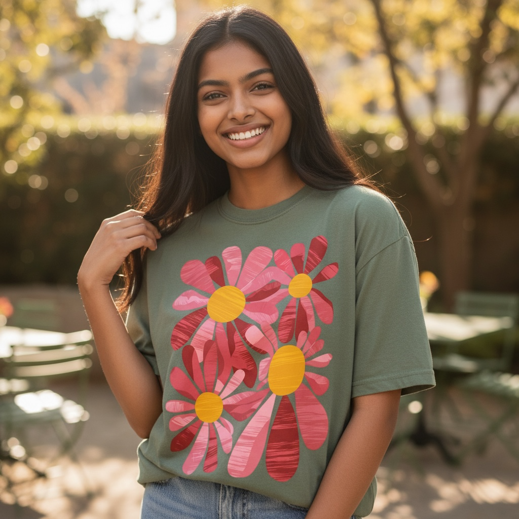 Pink Daisies Tee – Comfort Colors Relaxed Fit