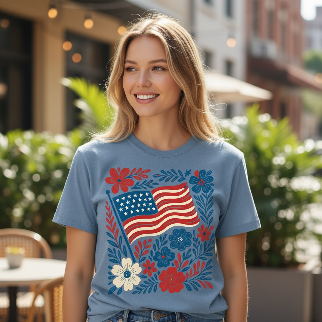 Americana Flag Patriotic T-Shirt – Comfort Colors Relaxed Fit