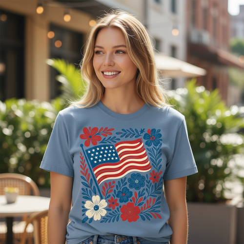 Americana Flag Patriotic T-Shirt – Comfort Colors Relaxed Fit