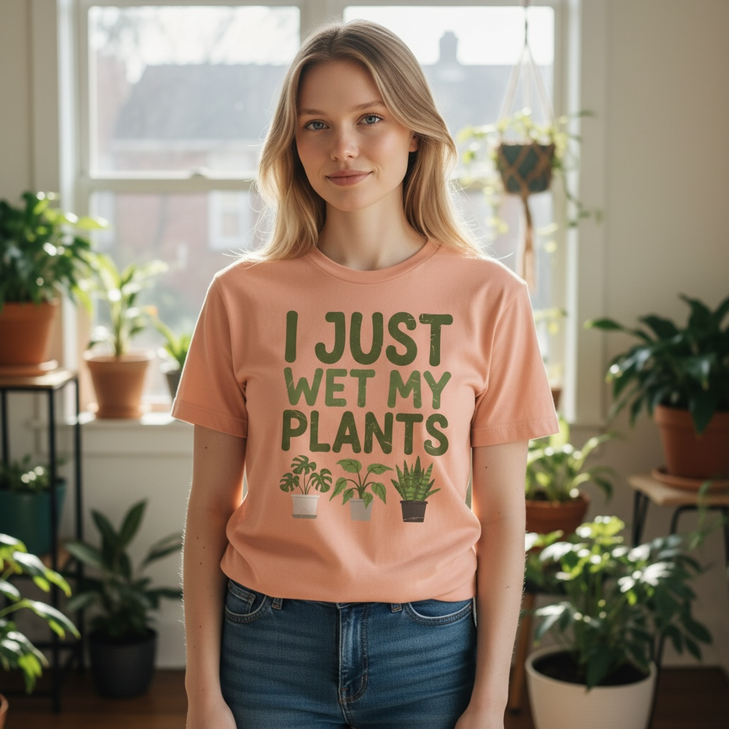 I Just Wet My Plants T‑Shirt - Bella + Canvas Modern Fit