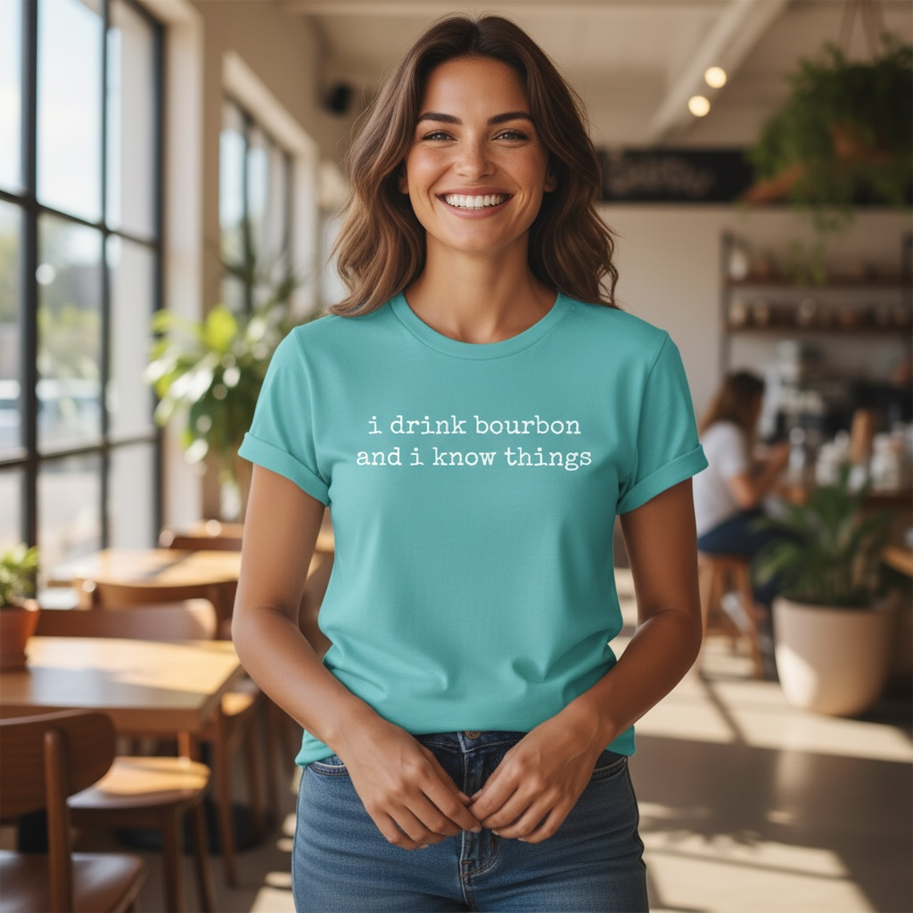 I Drink Bourbon and I Know Things Tee – Bella + Canvas Modern Fit