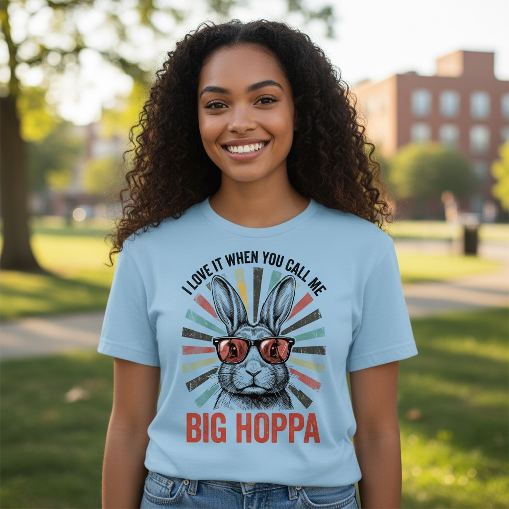 Big Hoppa Bunny Easter T-Shirt - Bella + Canvas Modern Fit