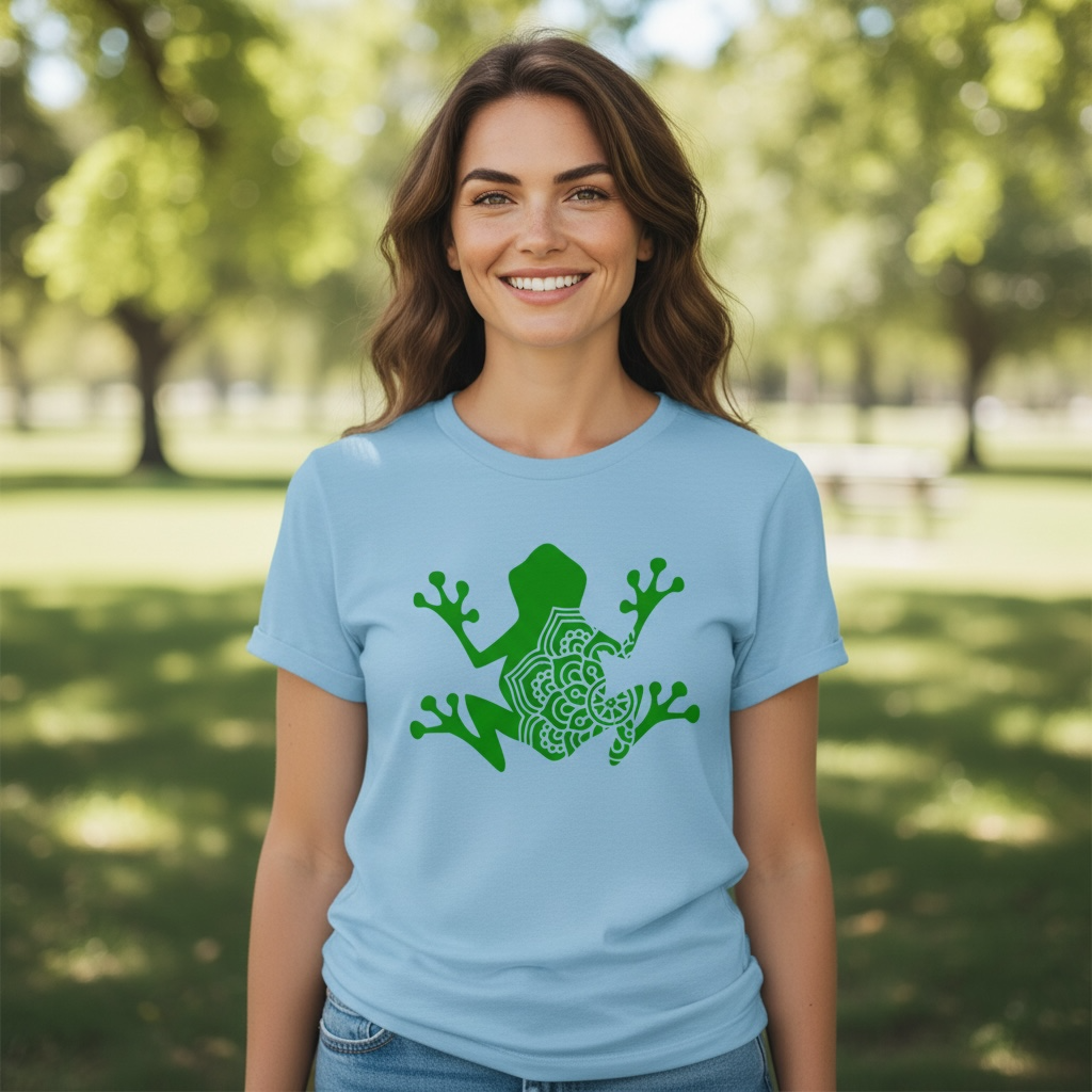 Frog Mandala Tee – Bella + Canvas Modern Fit | Boho Frog Graphic Shirt