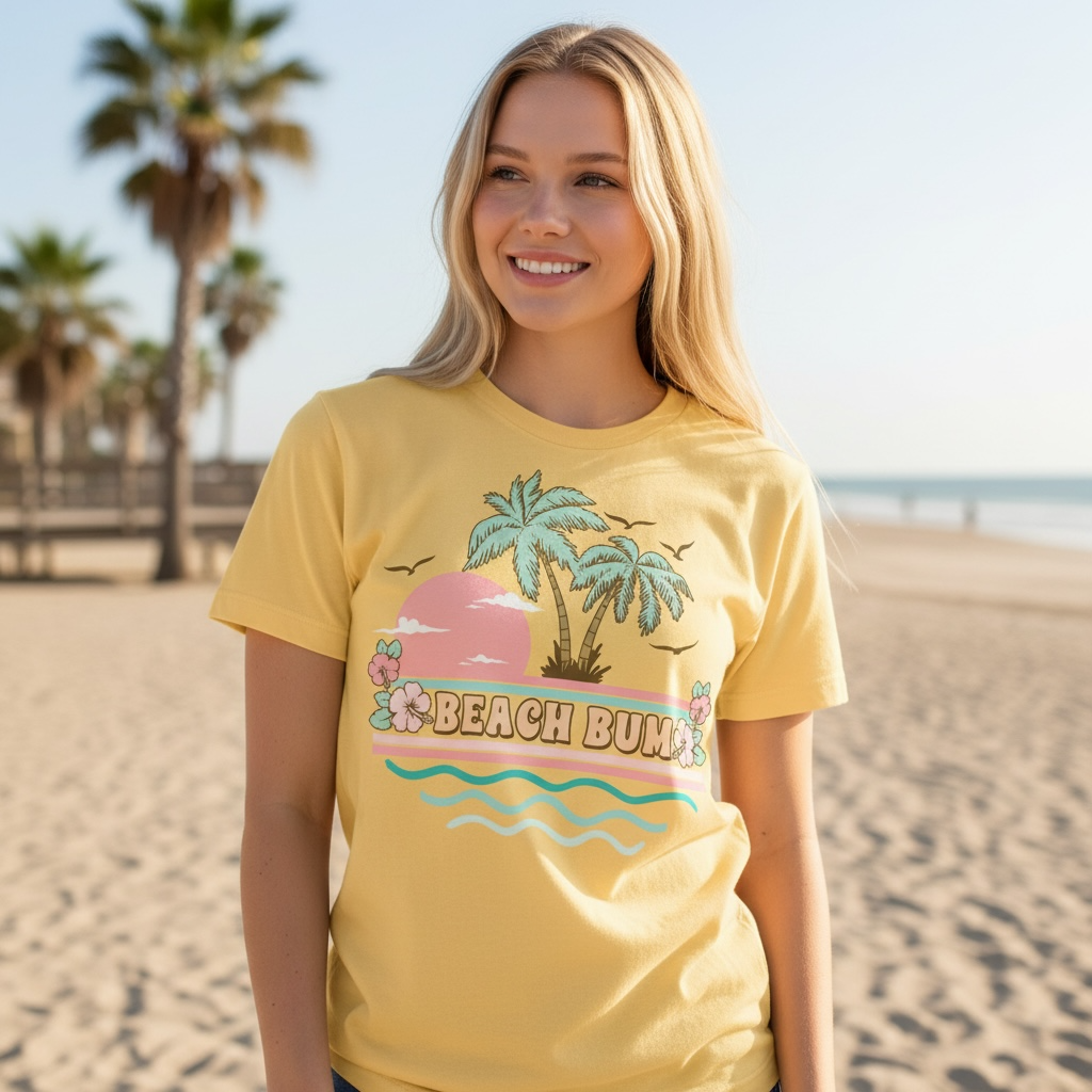 Beach Bum Palm Trees Tee – Comfort Colors Relaxed Fit