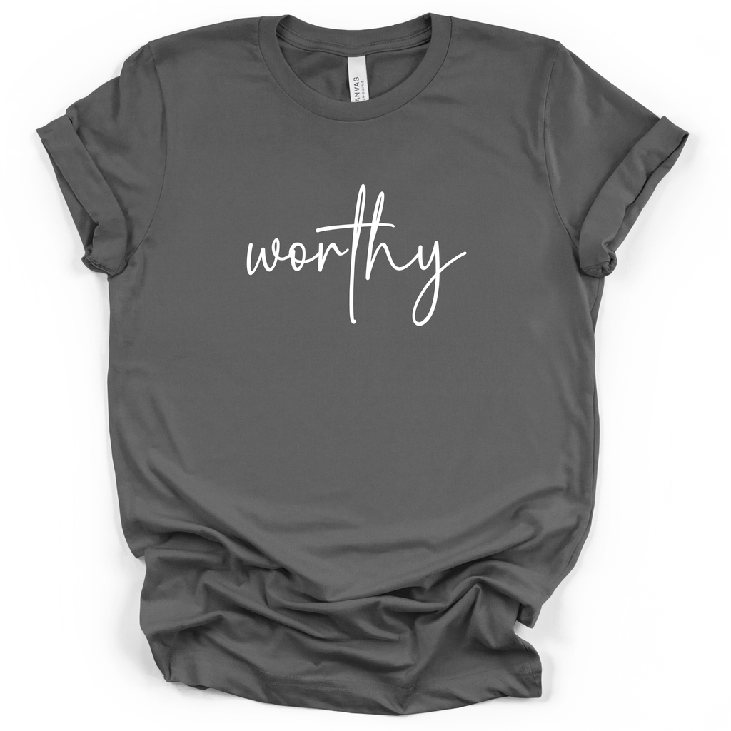 Worthy Script Tee - Bella + Canvas Modern Fit