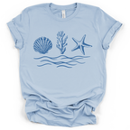 Seaside Shells Tee - Bella + Canvas Modern Fit