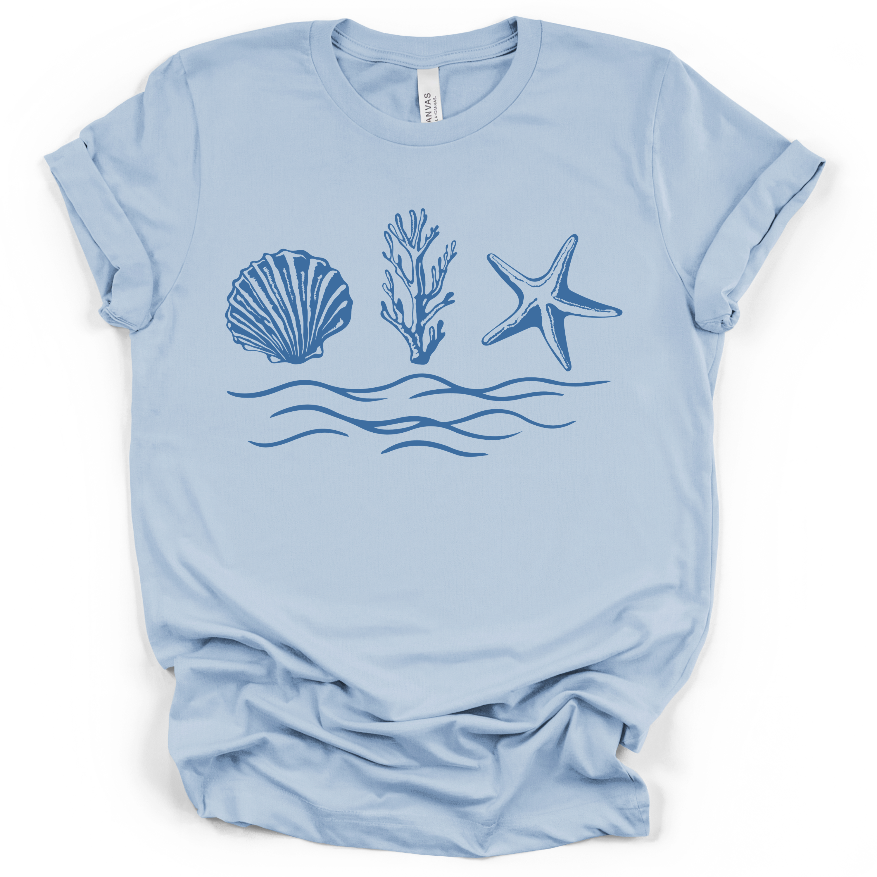 Seaside Shells Tee - Bella + Canvas Modern Fit