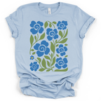 Boho Blue Roses T-Shirt – Bella + Canvas Modern Fit