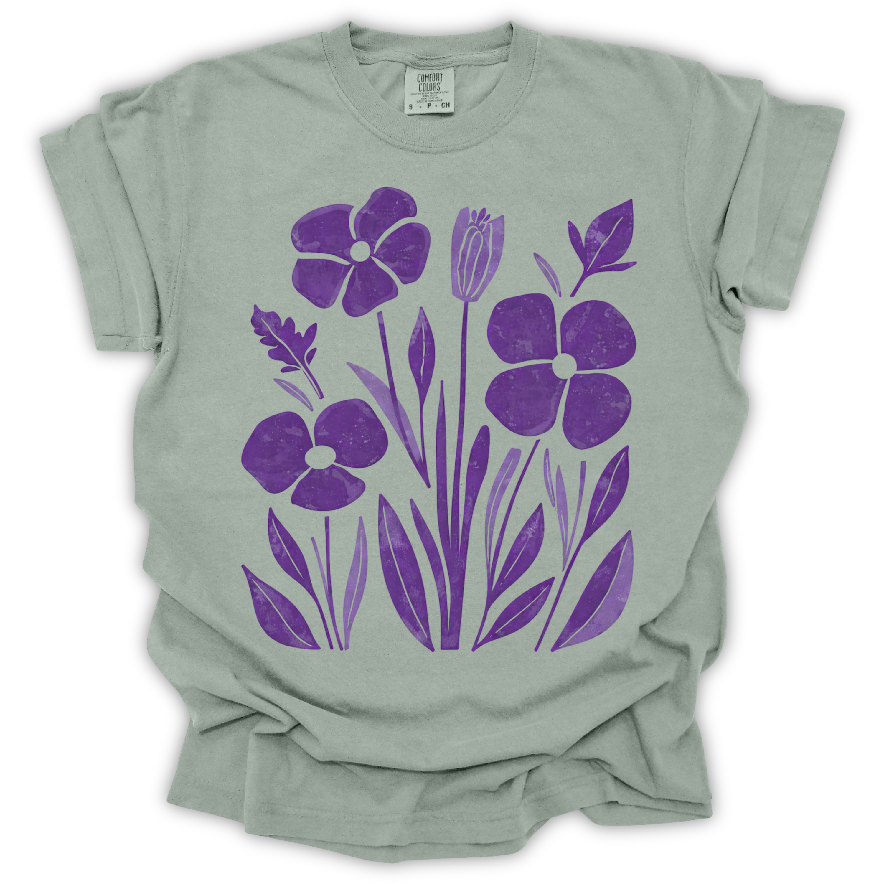 Purple Pansy Garden Tee - Comfort Colors Relaxed Fit