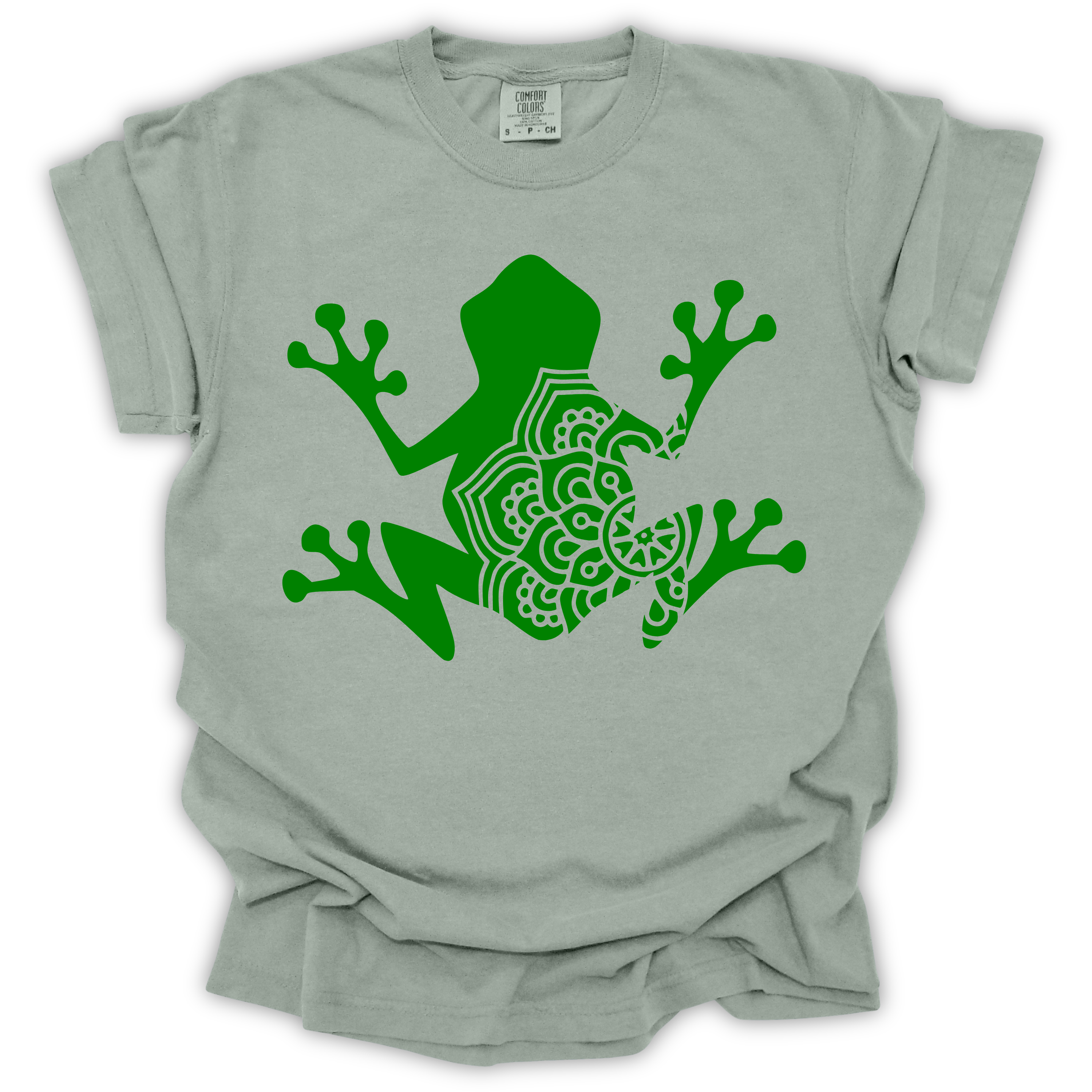 Frog Mandala Tee – Comfort Colors Relaxed Fit | Boho Frog Graphic Shirt