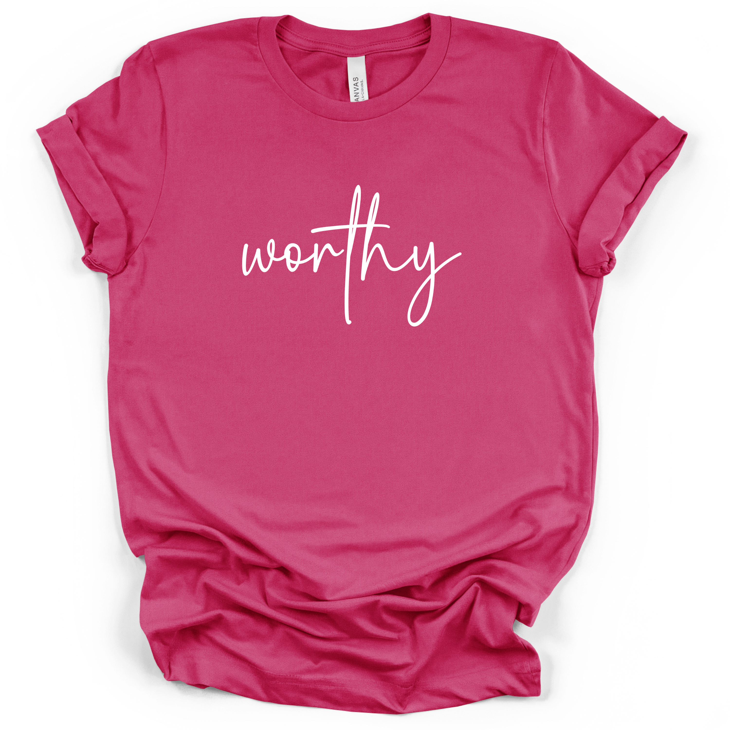 Worthy Script Tee - Bella + Canvas Modern Fit