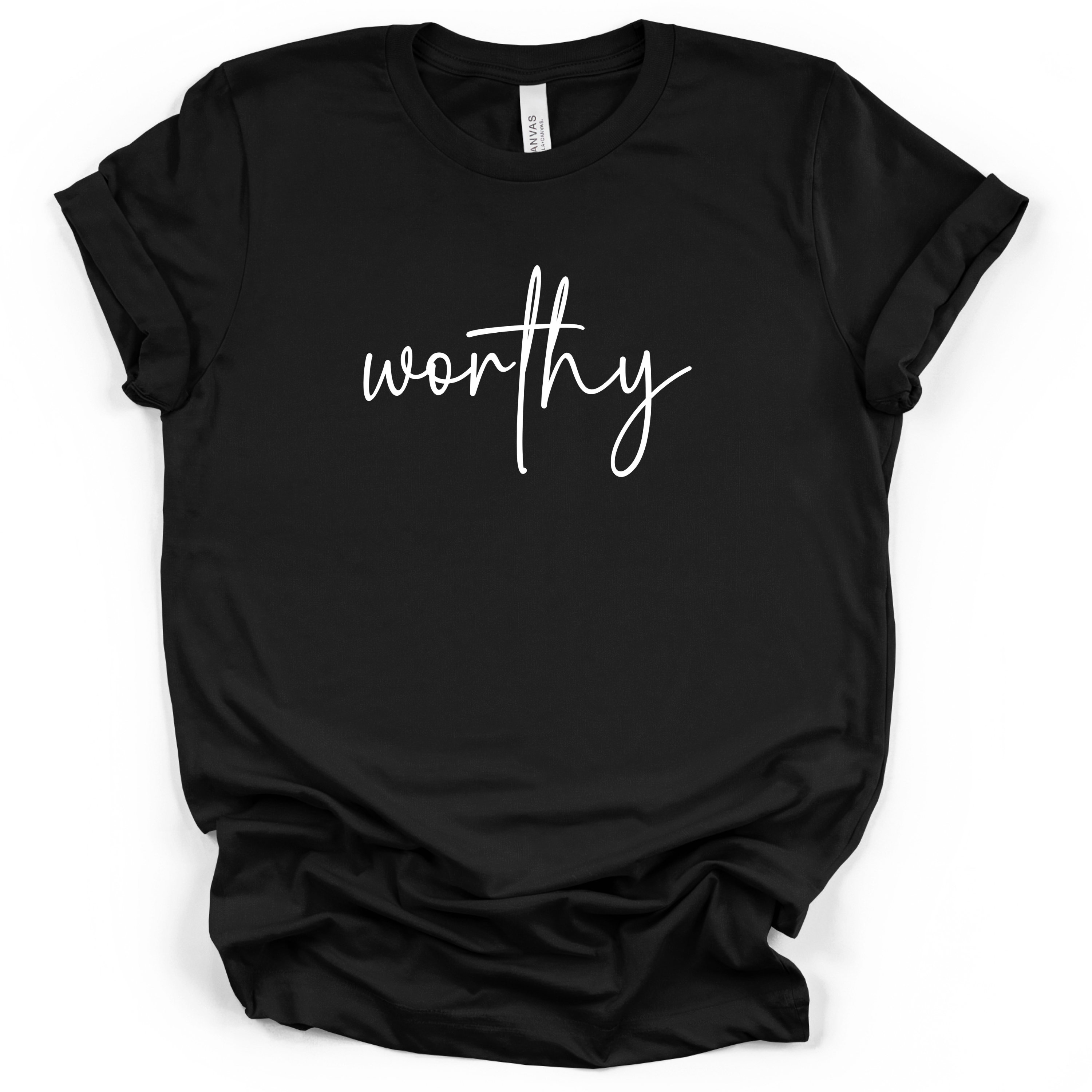 Worthy Script Tee - Bella + Canvas Modern Fit