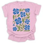 Boho Blue Roses T-Shirt – Comfort Colors Relaxed Fit