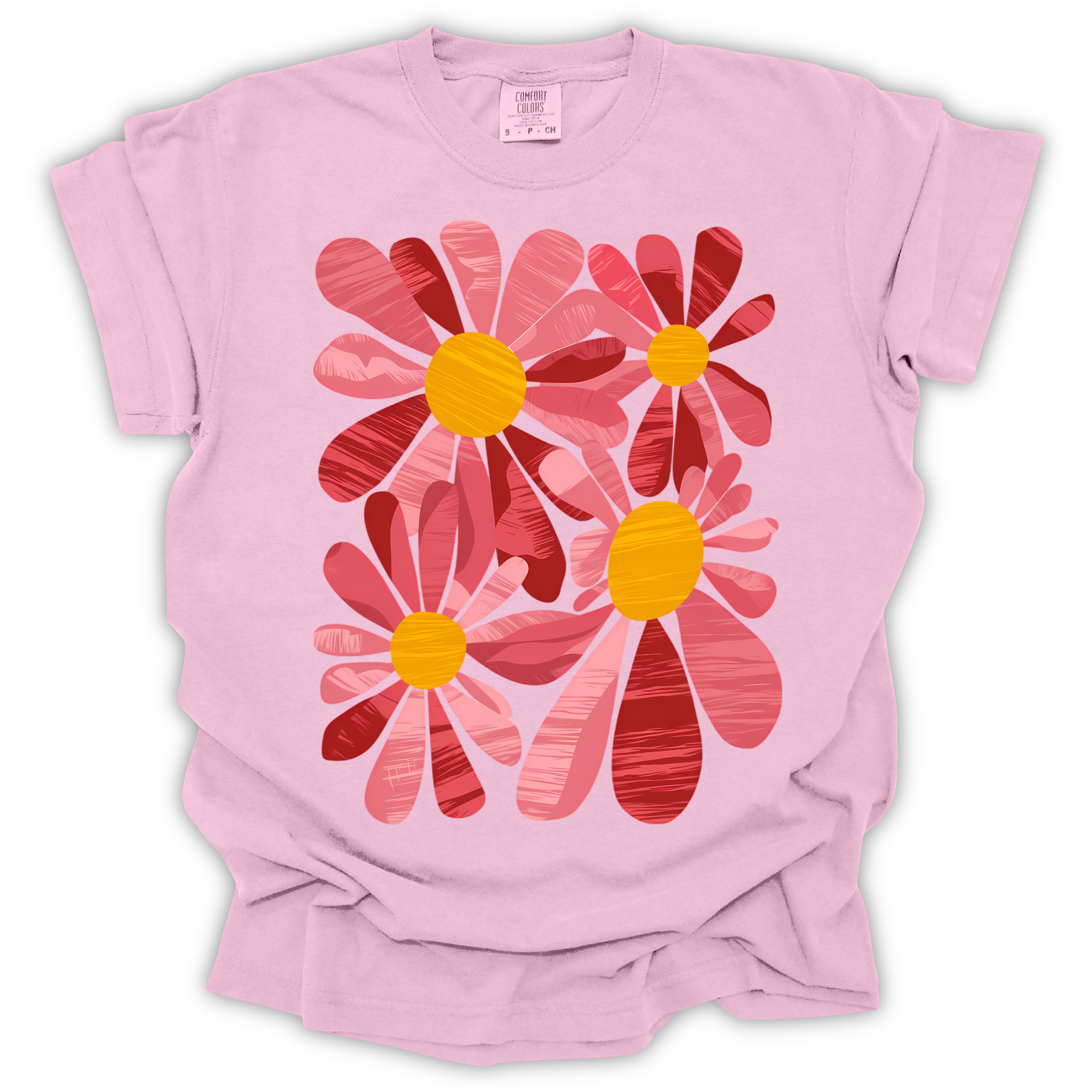 Retro Pink Daisy T-Shirt – Comfort Colors Relaxed Fit