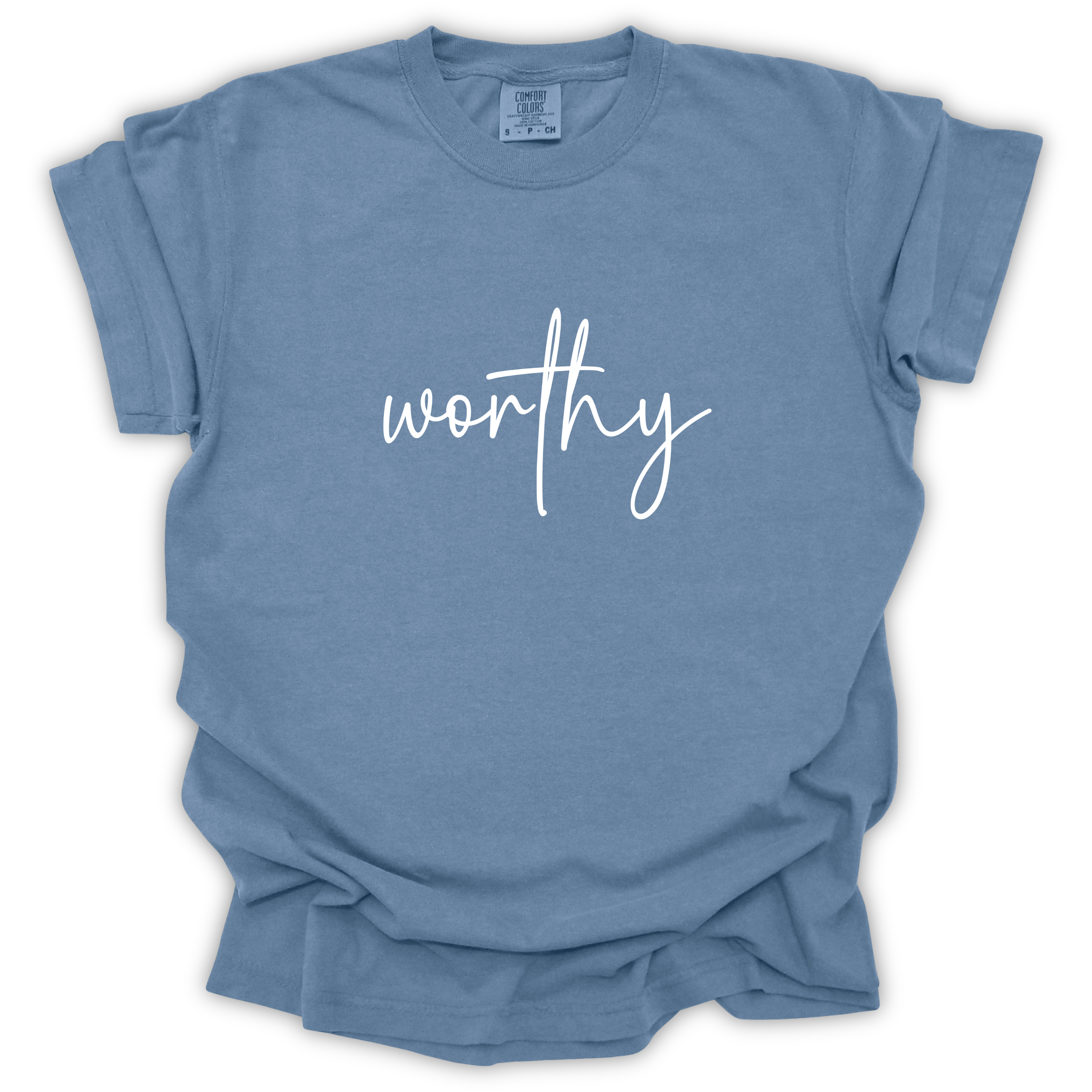 Worthy Script Tee - Comfort Colors Relaxed Fit