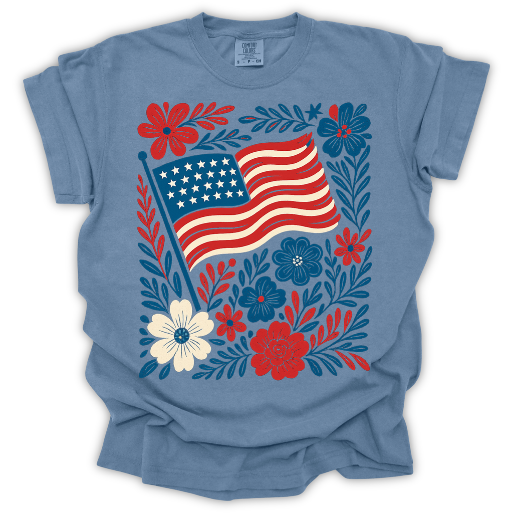 Americana Flag Patriotic T-Shirt – Comfort Colors Relaxed Fit
