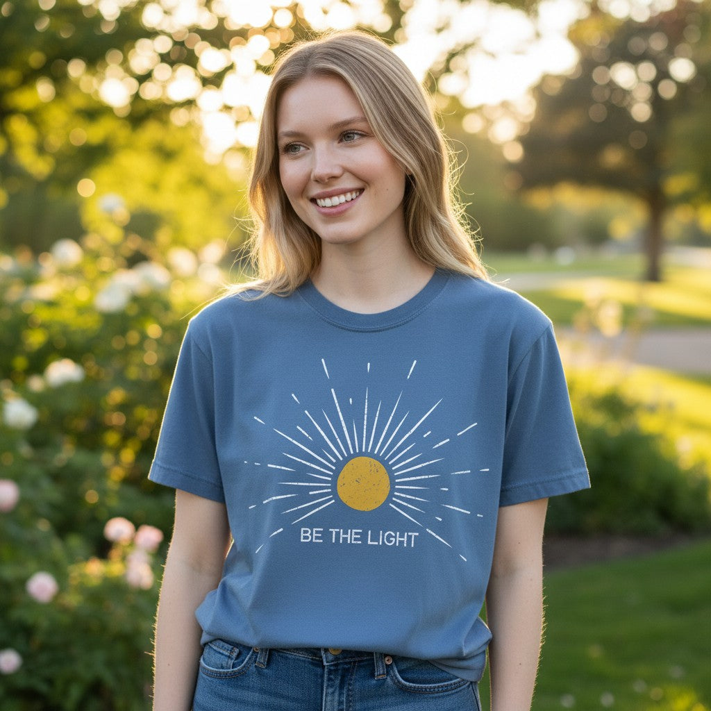 Be The Light Sunburst Tee - Comfort Colors Relaxed Fit