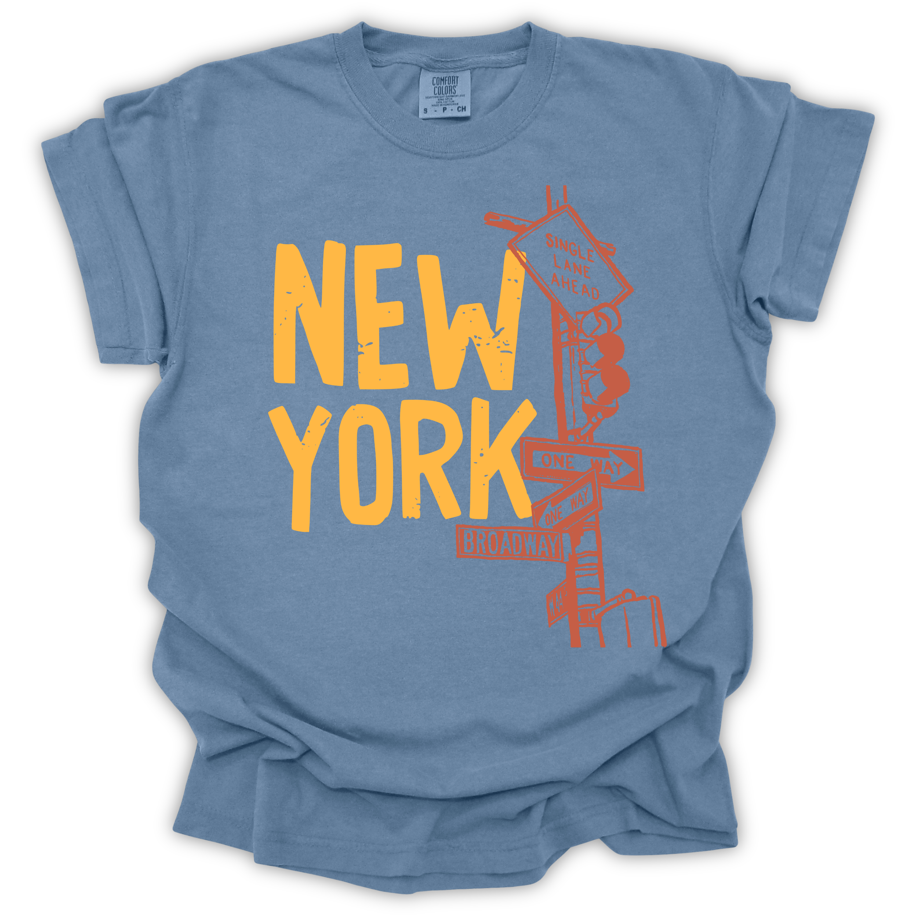 New York Street Sign T-Shirt – Comfort Colors Relaxed Fit