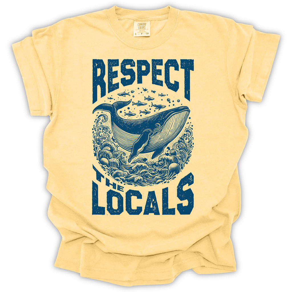 Respect the Locals Whale T-Shirt – Comfort Colors Relaxed Fit