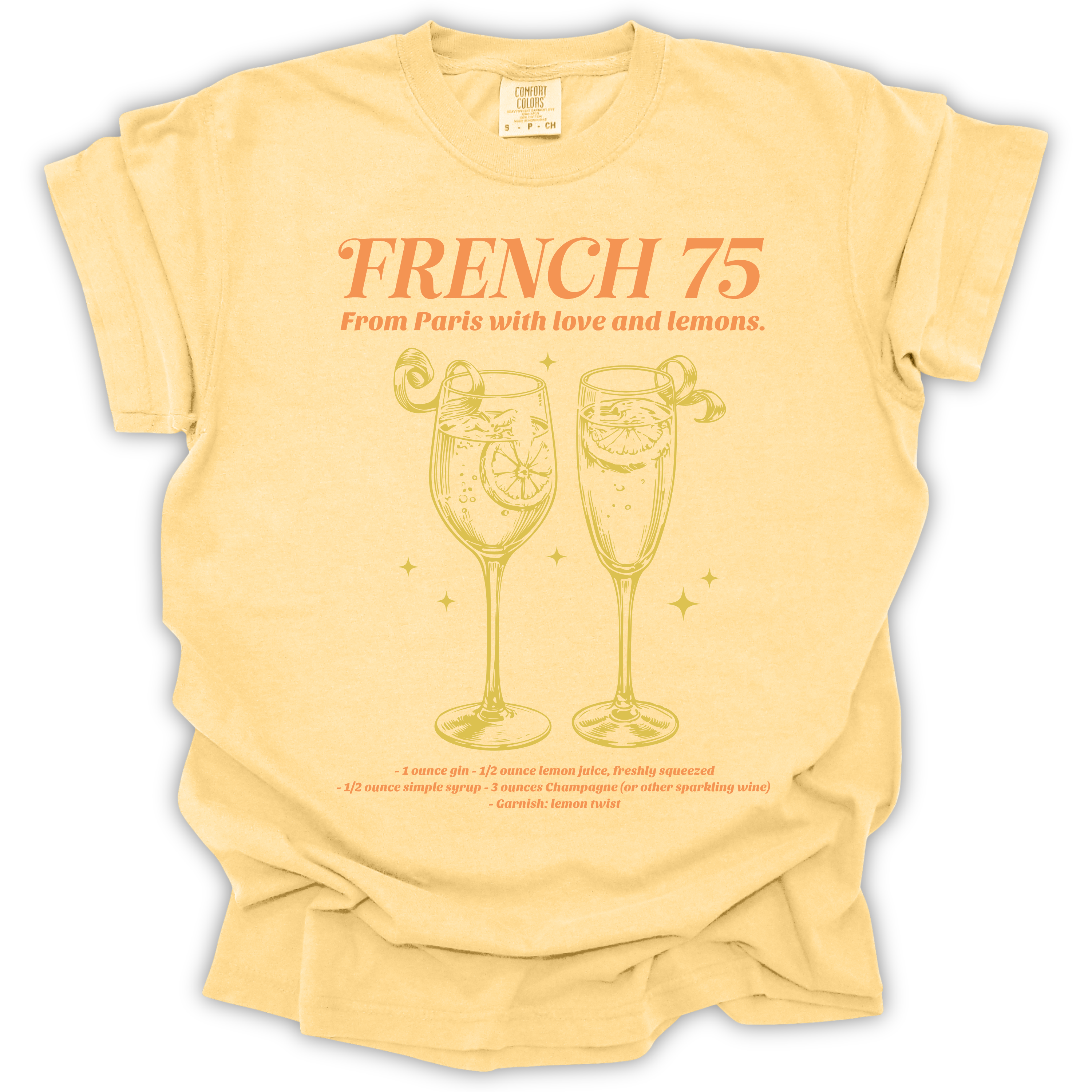 French 75 Champagne T-Shirt – Comfort Colors Relaxed Fit