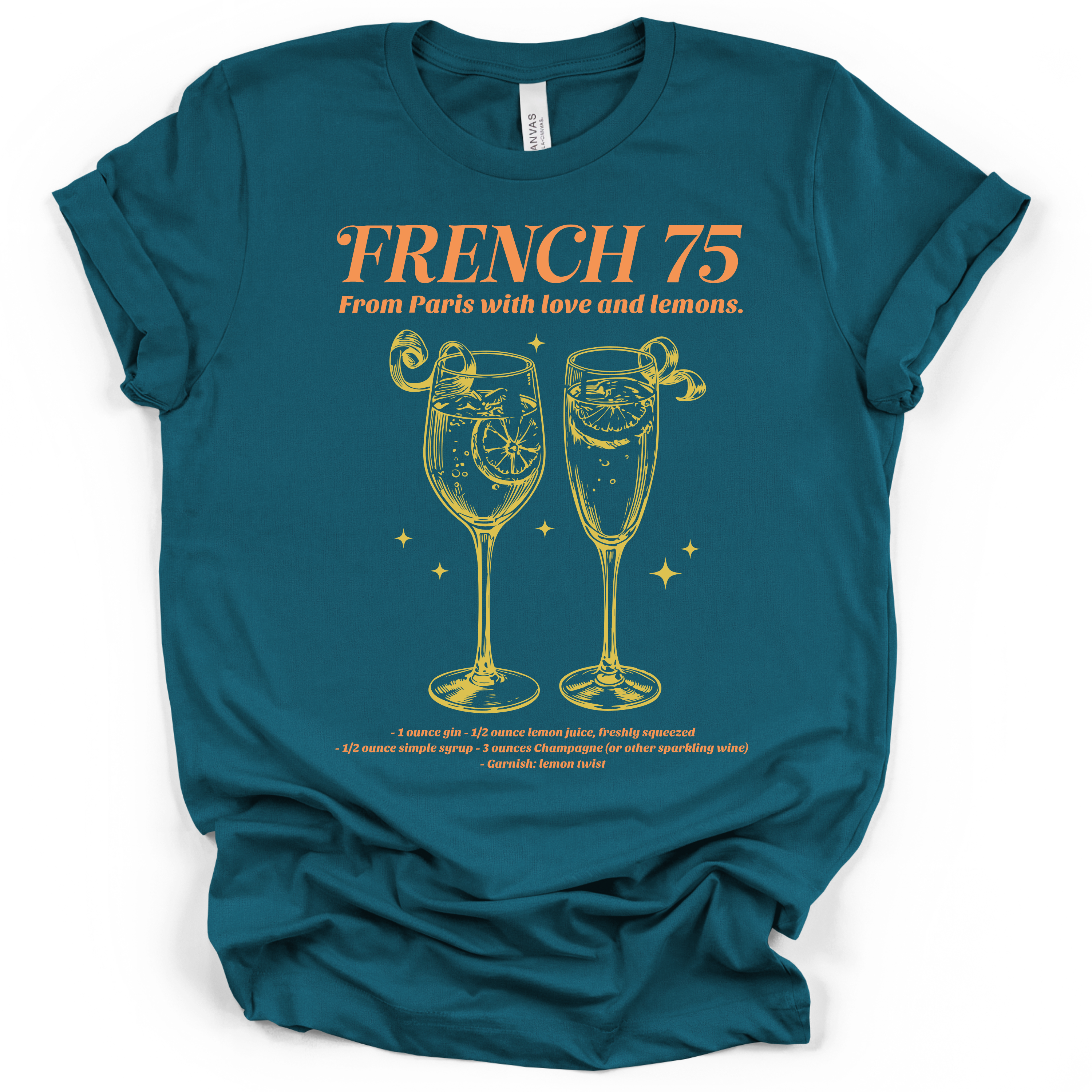 French 75 Champagne T-Shirt – Bella + Canvas Modern Fit