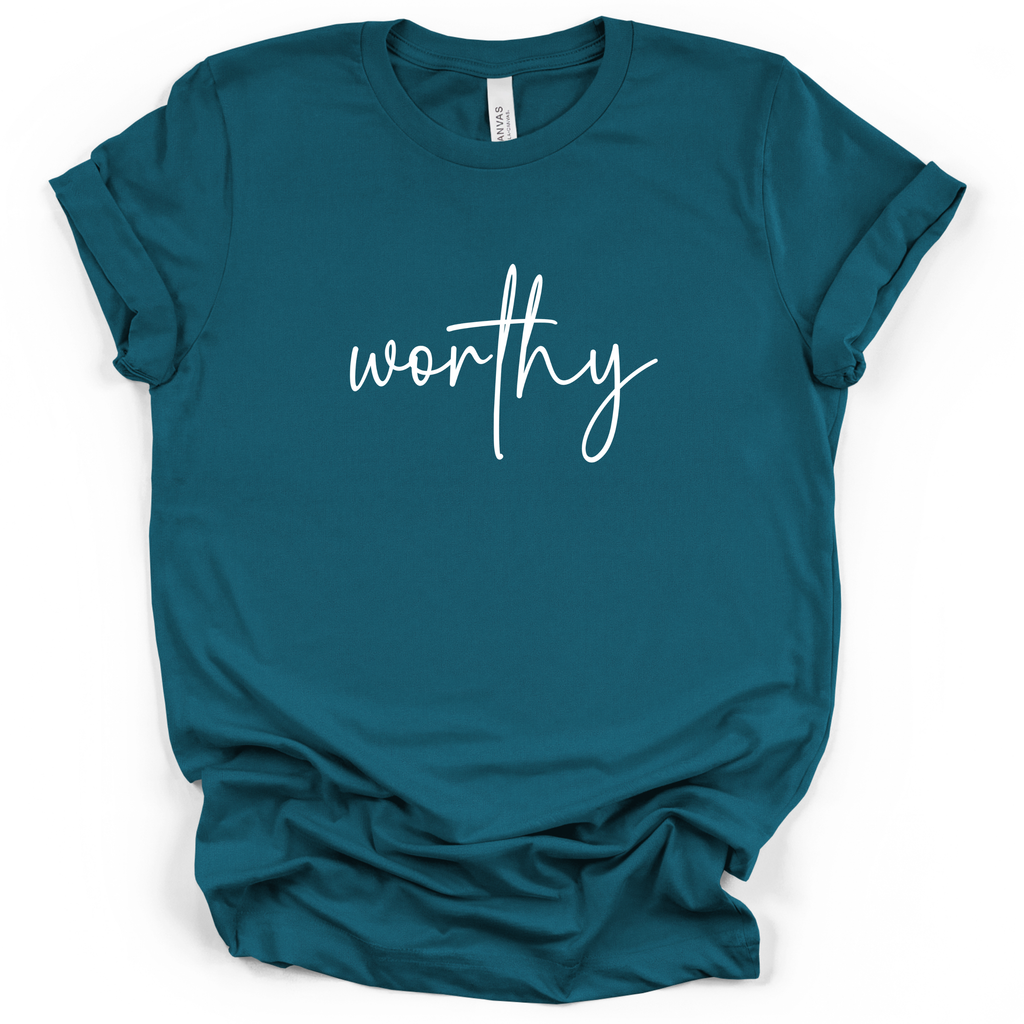 Worthy Script Tee - Bella + Canvas Modern Fit