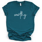 Worthy Script Tee - Bella + Canvas Modern Fit