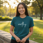 Worthy Script Tee - Bella + Canvas Modern Fit