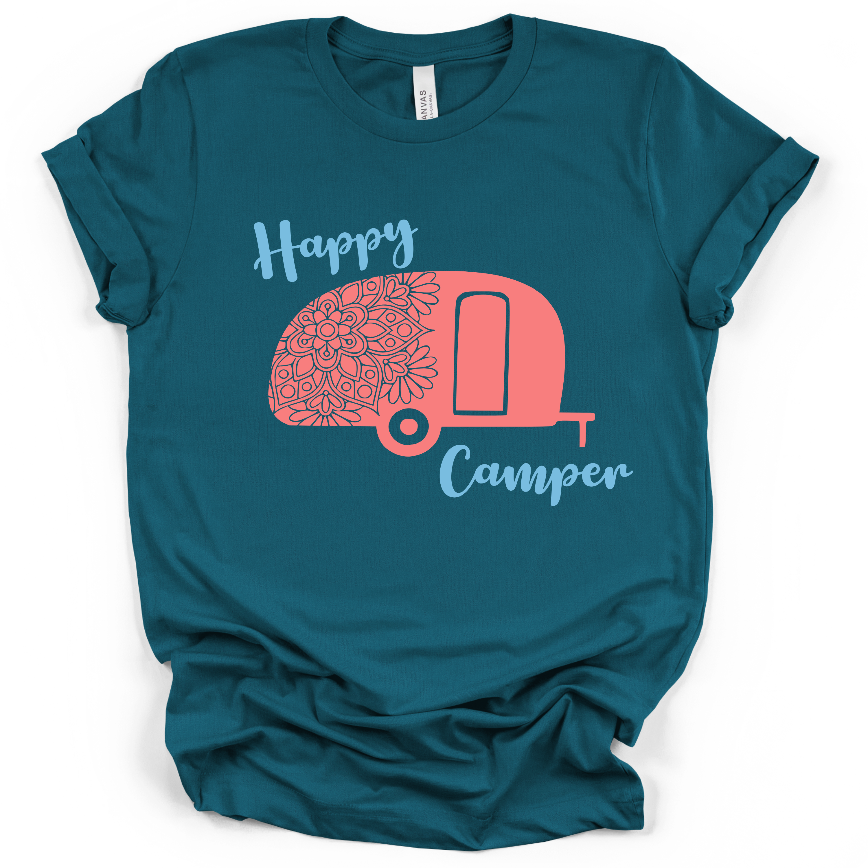 Happy Camper Tee – Bella + Canvas Modern Fit | Camping Graphic Shirt