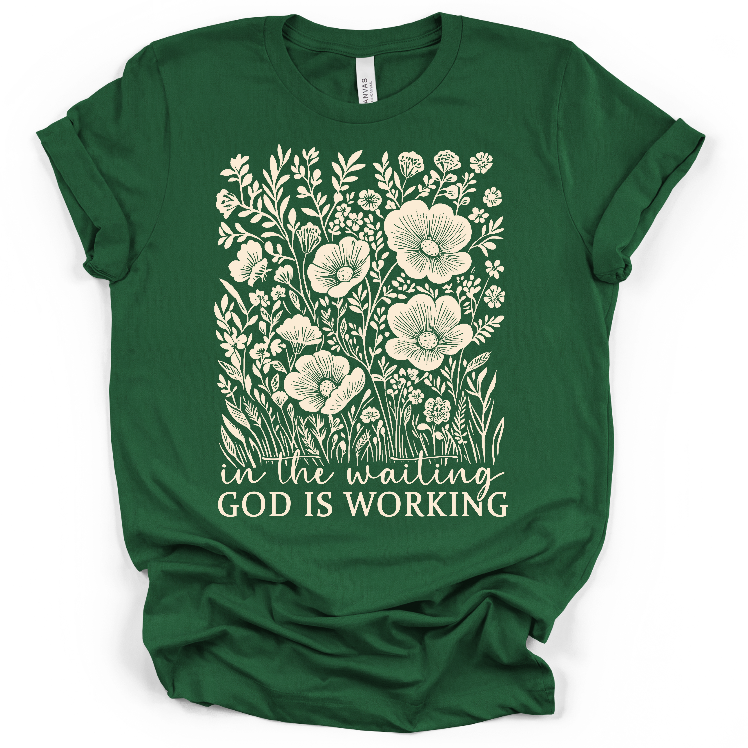 In the Waiting, God is Working T-Shirt – Bella + Canvas Modern Fit