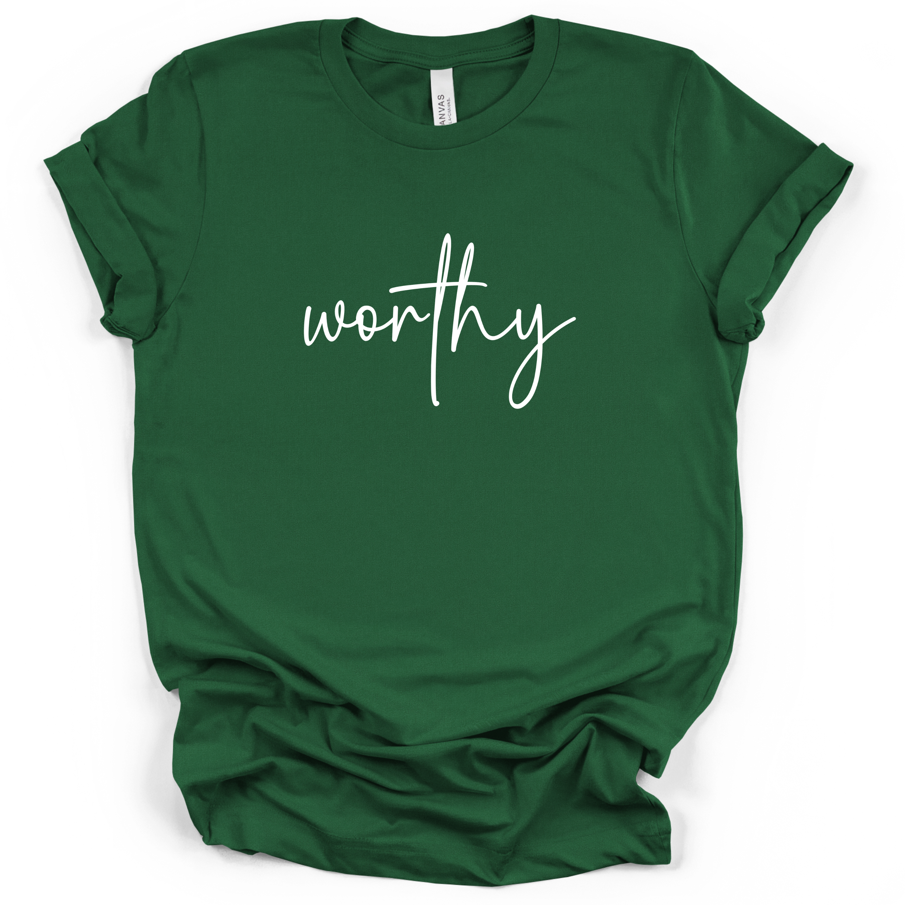 Worthy Script Tee - Bella + Canvas Modern Fit