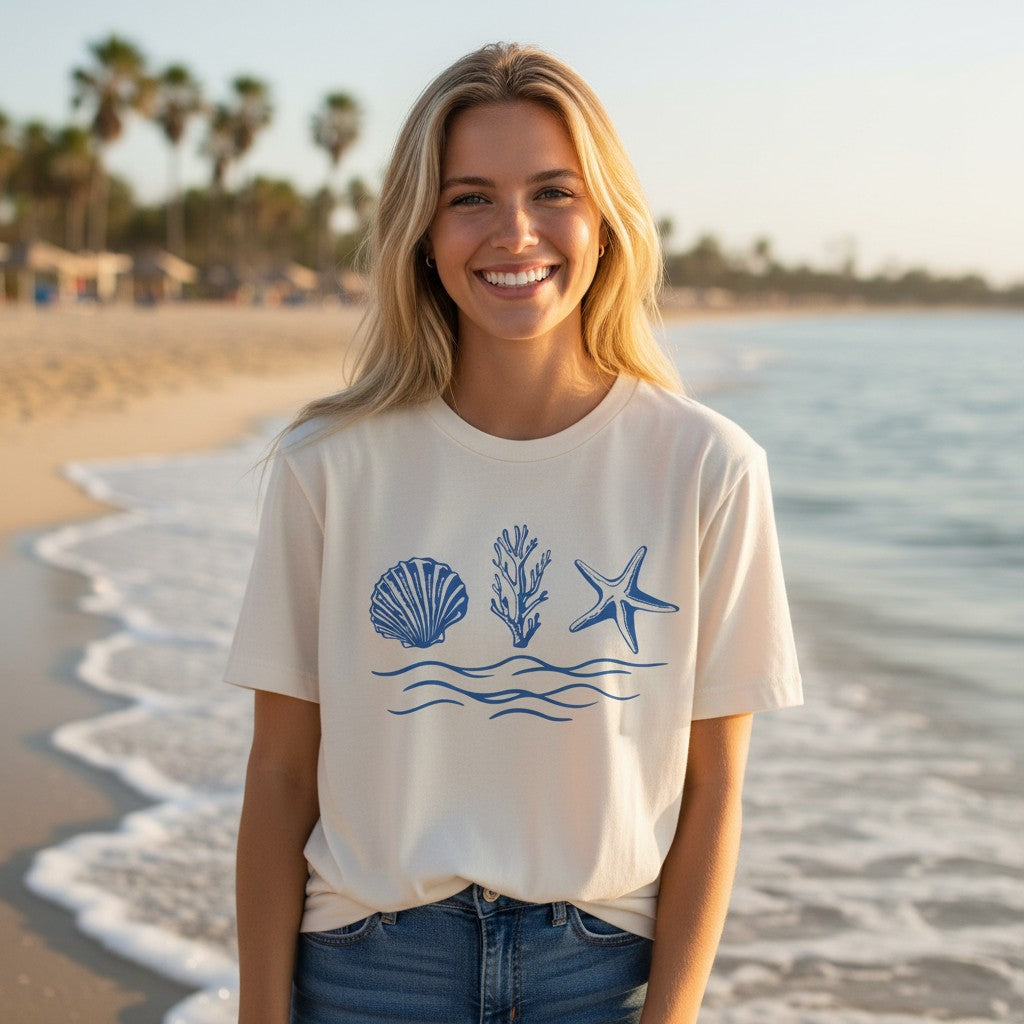 Seaside Shells Tee - Comfort Colors Relaxed Fit