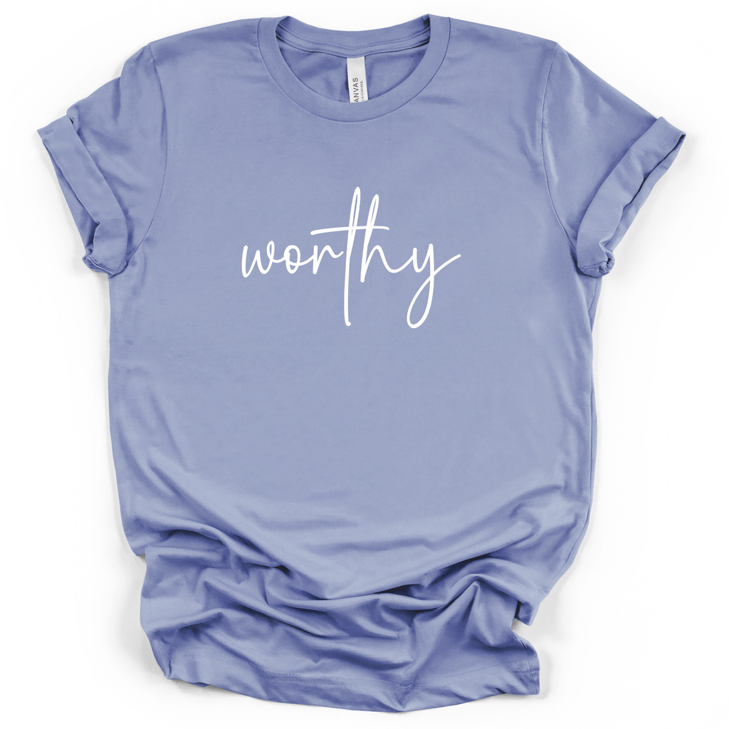 Worthy Script Tee - Bella + Canvas Modern Fit