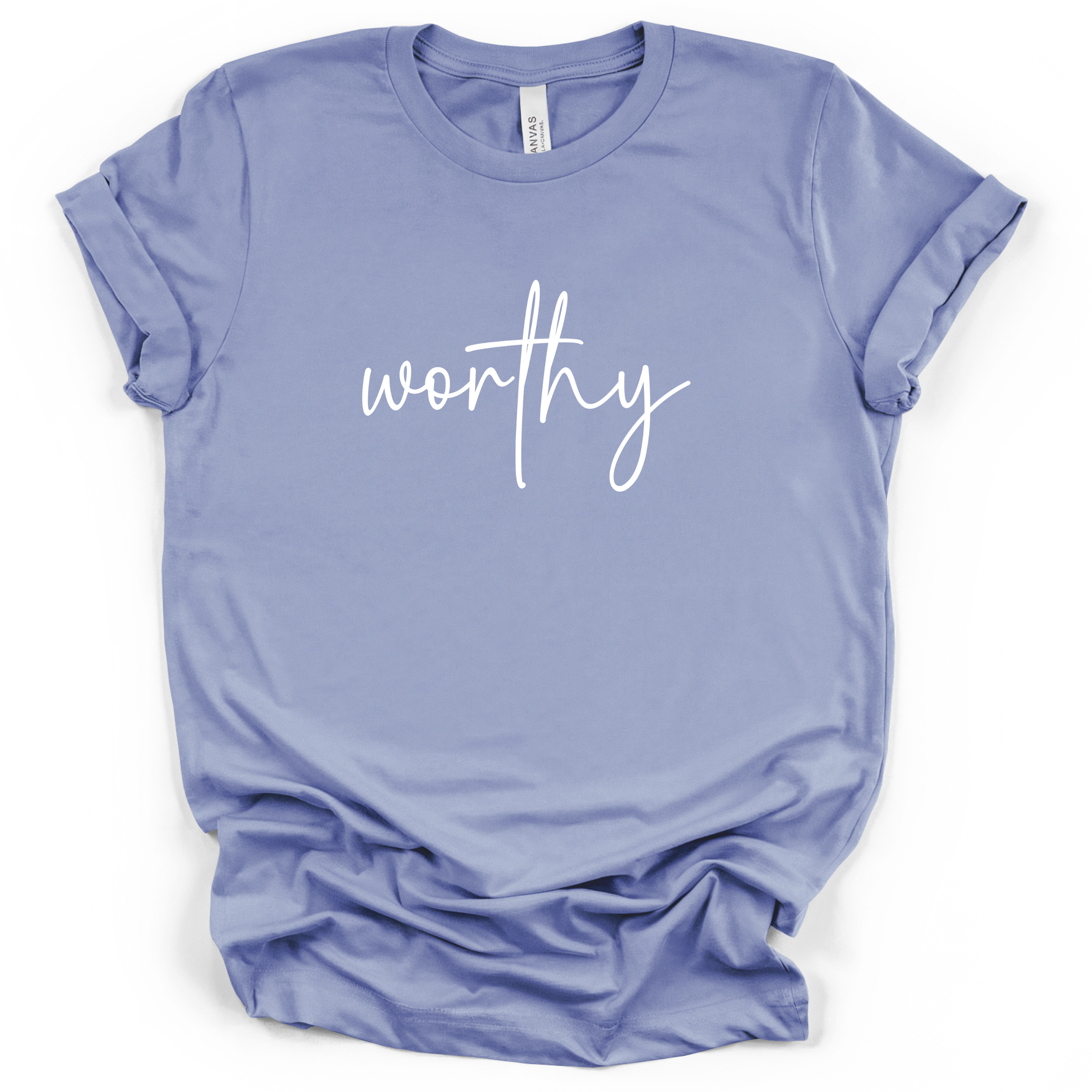 Worthy Script Tee - Bella + Canvas Modern Fit