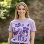 Purple Pansy Garden Tee - Bella + Canvas Modern Fit