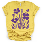 Purple Pansy Garden Tee - Bella + Canvas Modern Fit