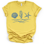 Seaside Shells Tee - Bella + Canvas Modern Fit