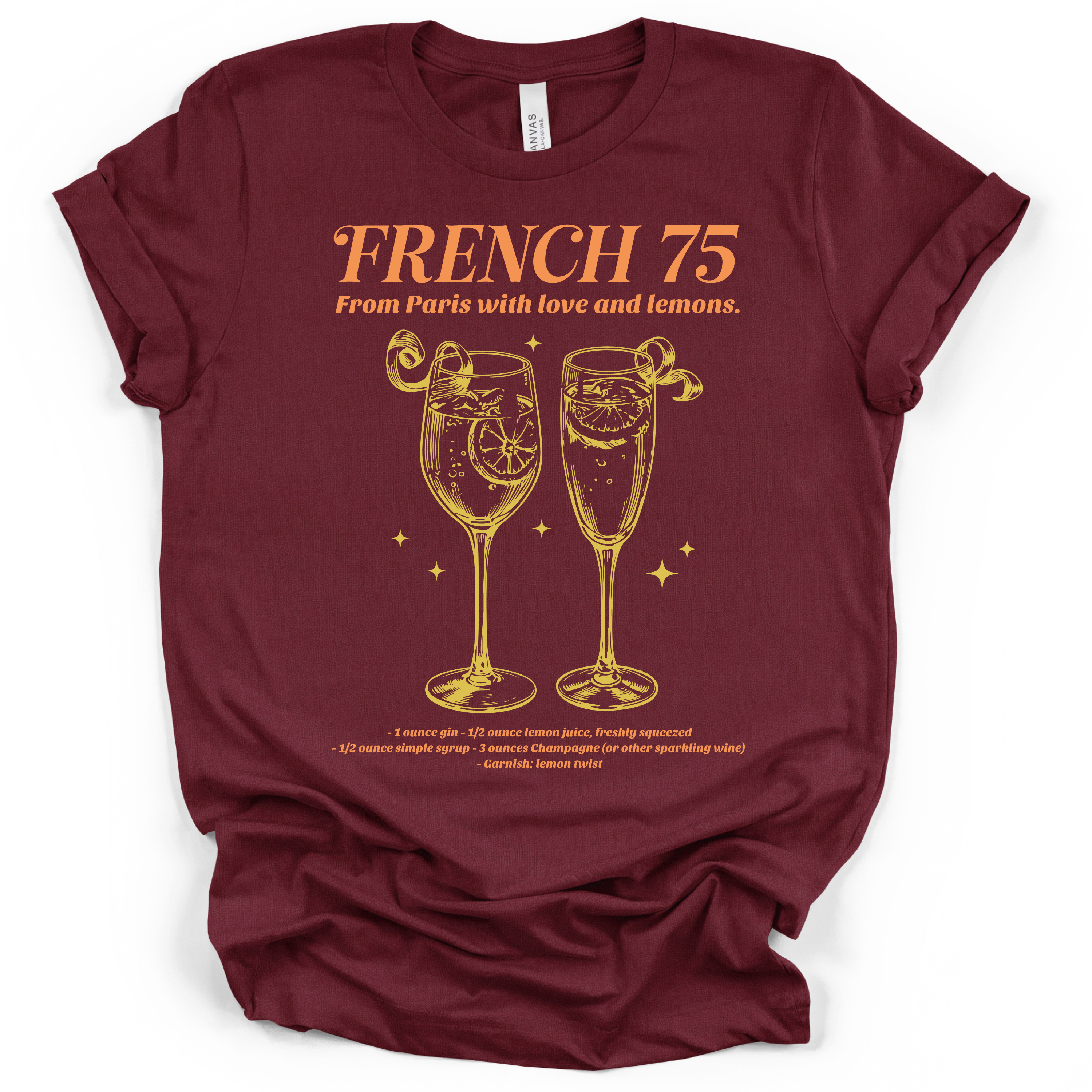 French 75 Champagne T-Shirt – Bella + Canvas Modern Fit