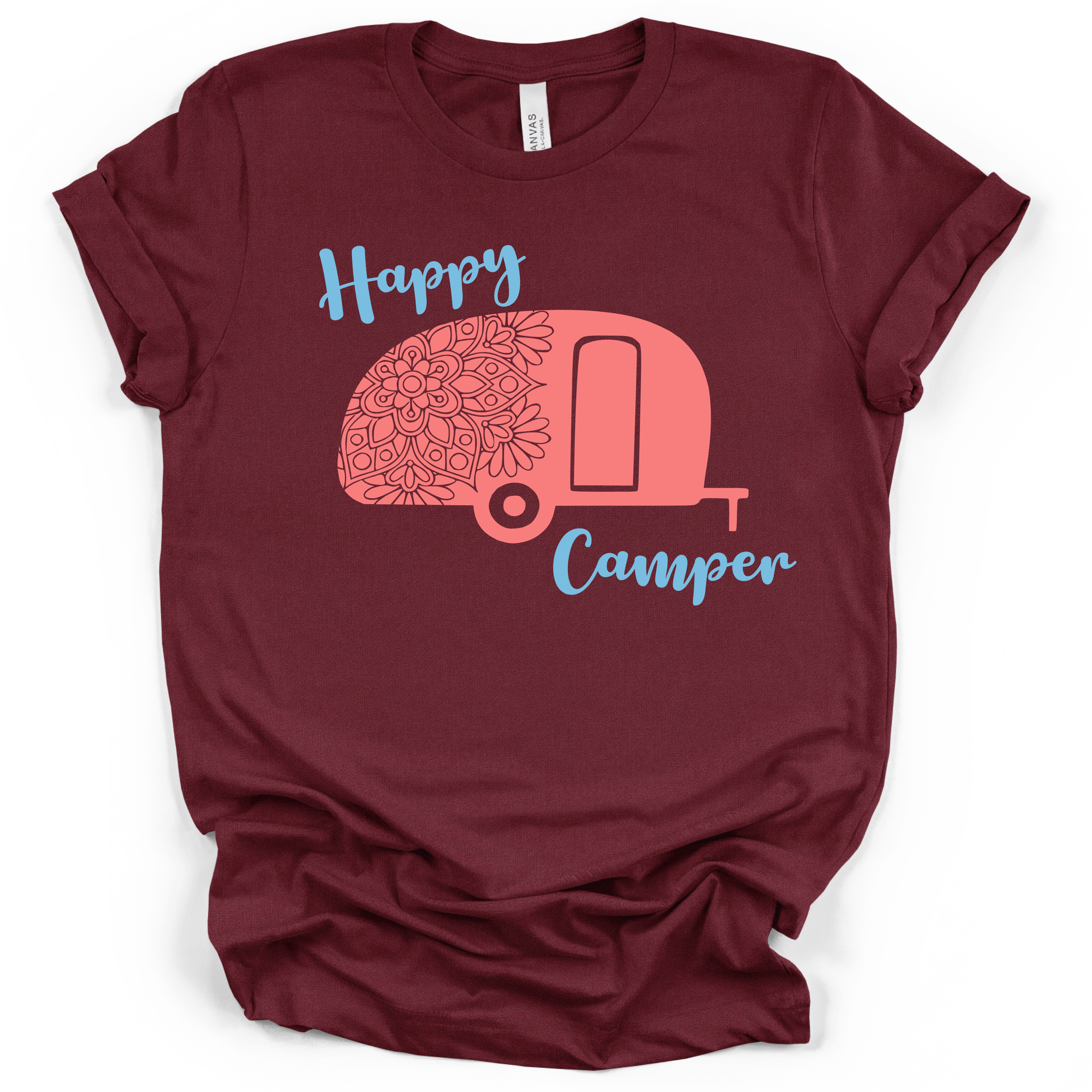 Happy Camper Tee – Bella + Canvas Modern Fit | Camping Graphic Shirt