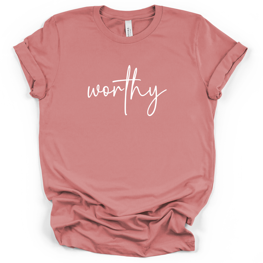 Worthy Script Tee - Bella + Canvas Modern Fit