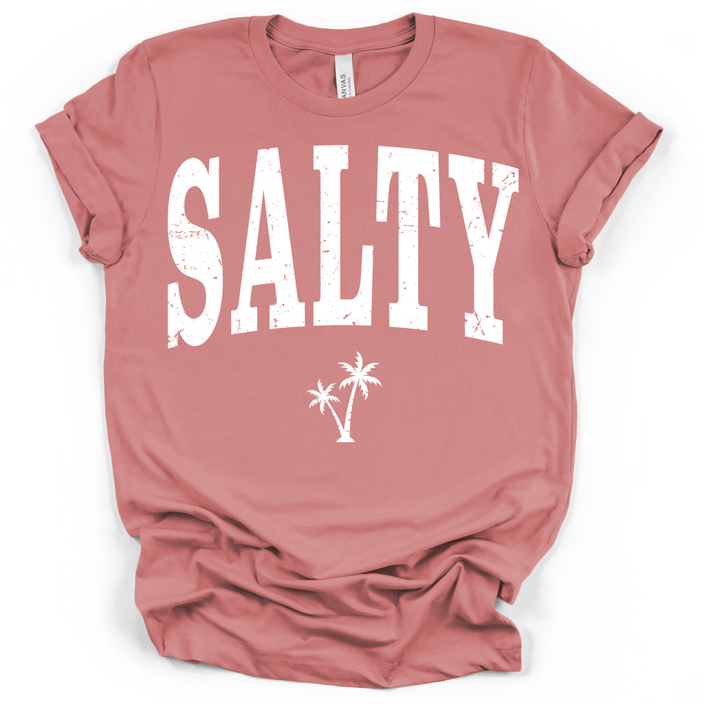 Salty Palm Tree Beach Tee – Bella + Canvas Modern Fit