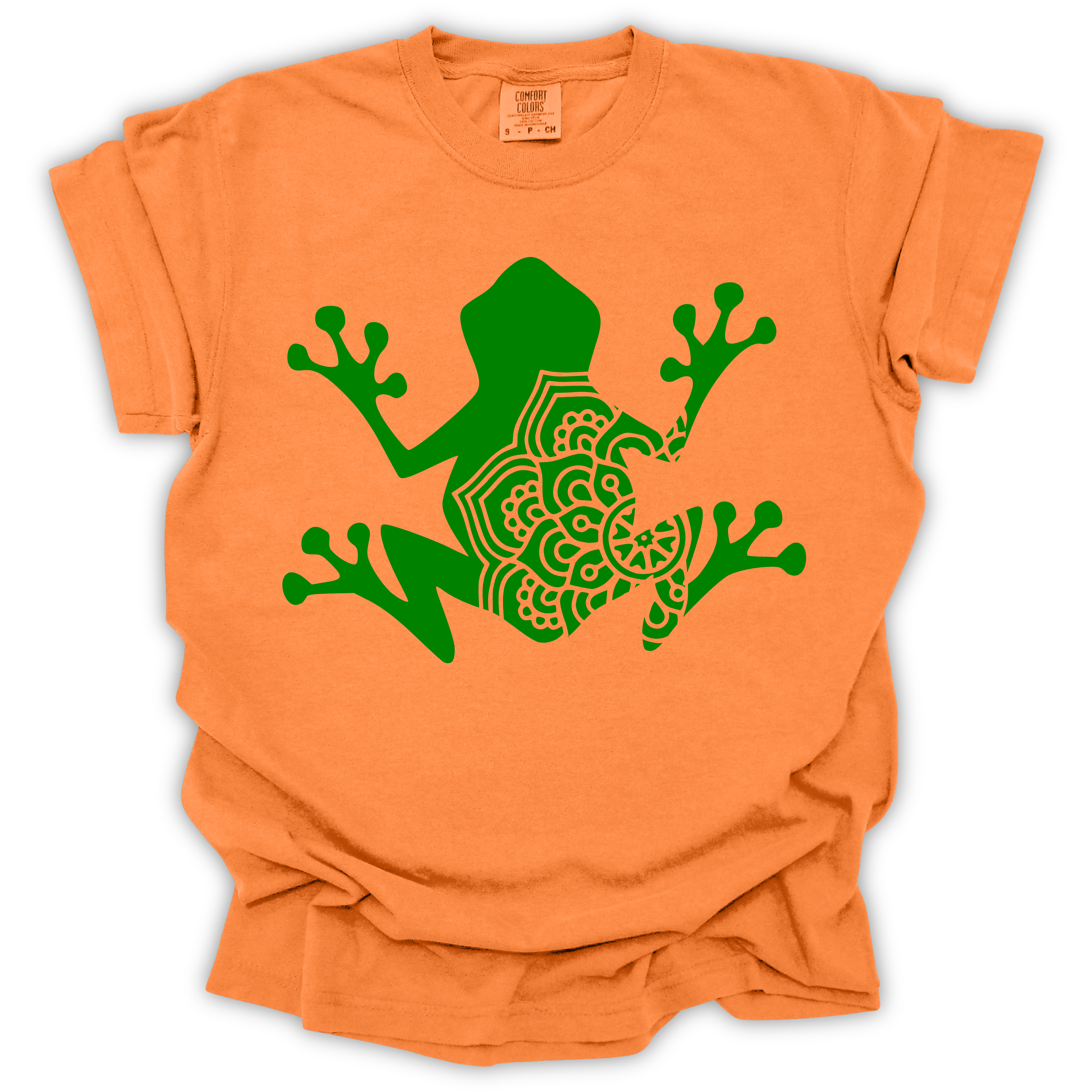 Frog Mandala Tee – Comfort Colors Relaxed Fit | Boho Frog Graphic Shirt