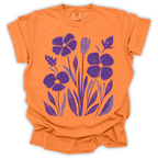 Purple Pansy Garden Tee - Bella + Canvas Modern Fit